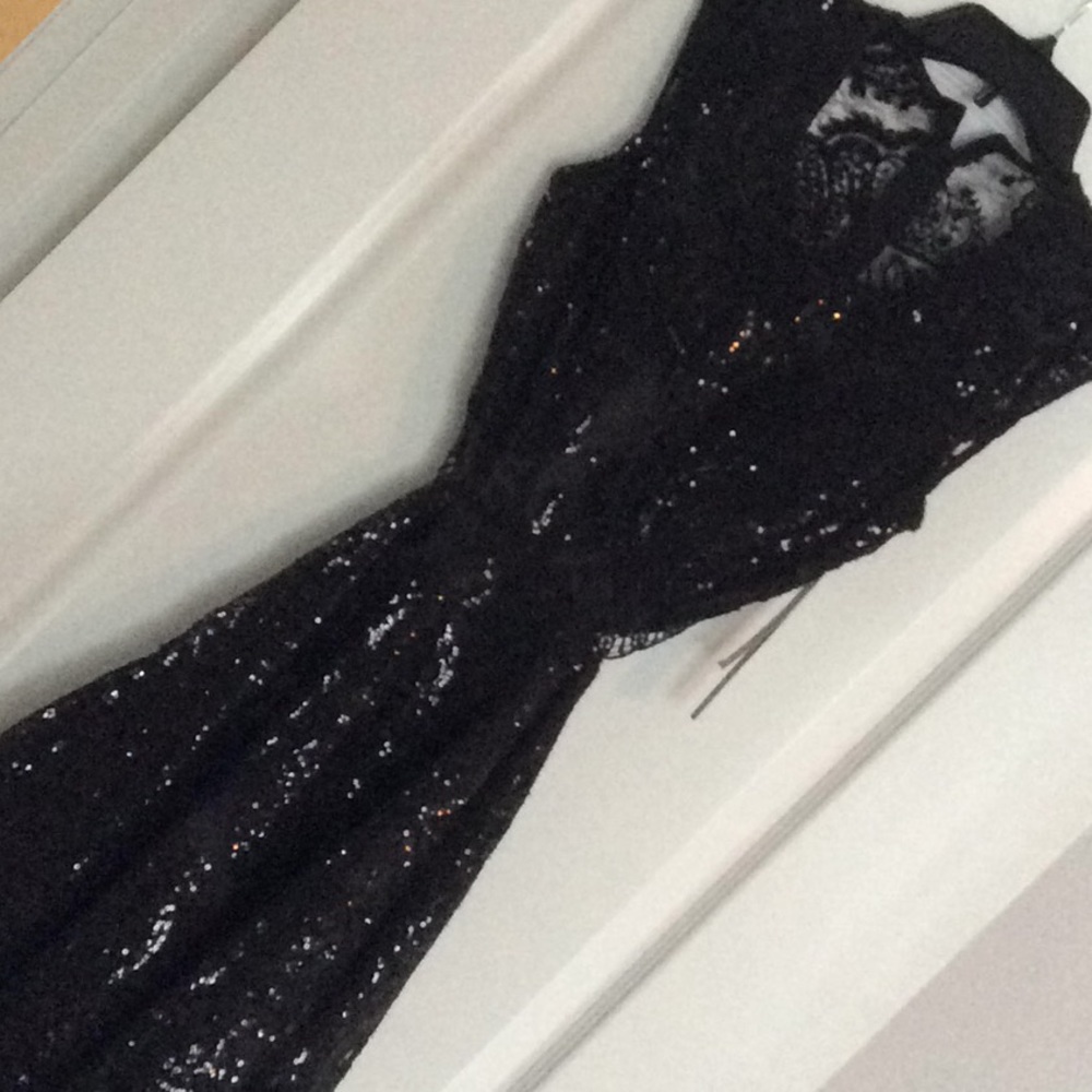 Elegant Black sequin and lace dress